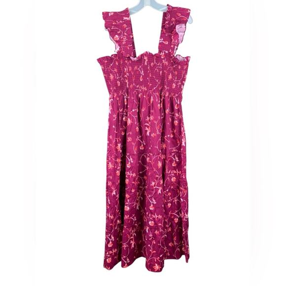 Hill House size 2x Ellie nap dress burgundy botanical red Pink trad cottage boh - Picture 2 of 11